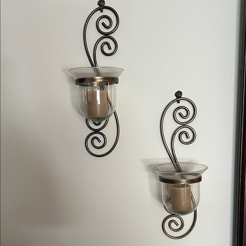 Home Interiors Black and Silver Wall Sconces